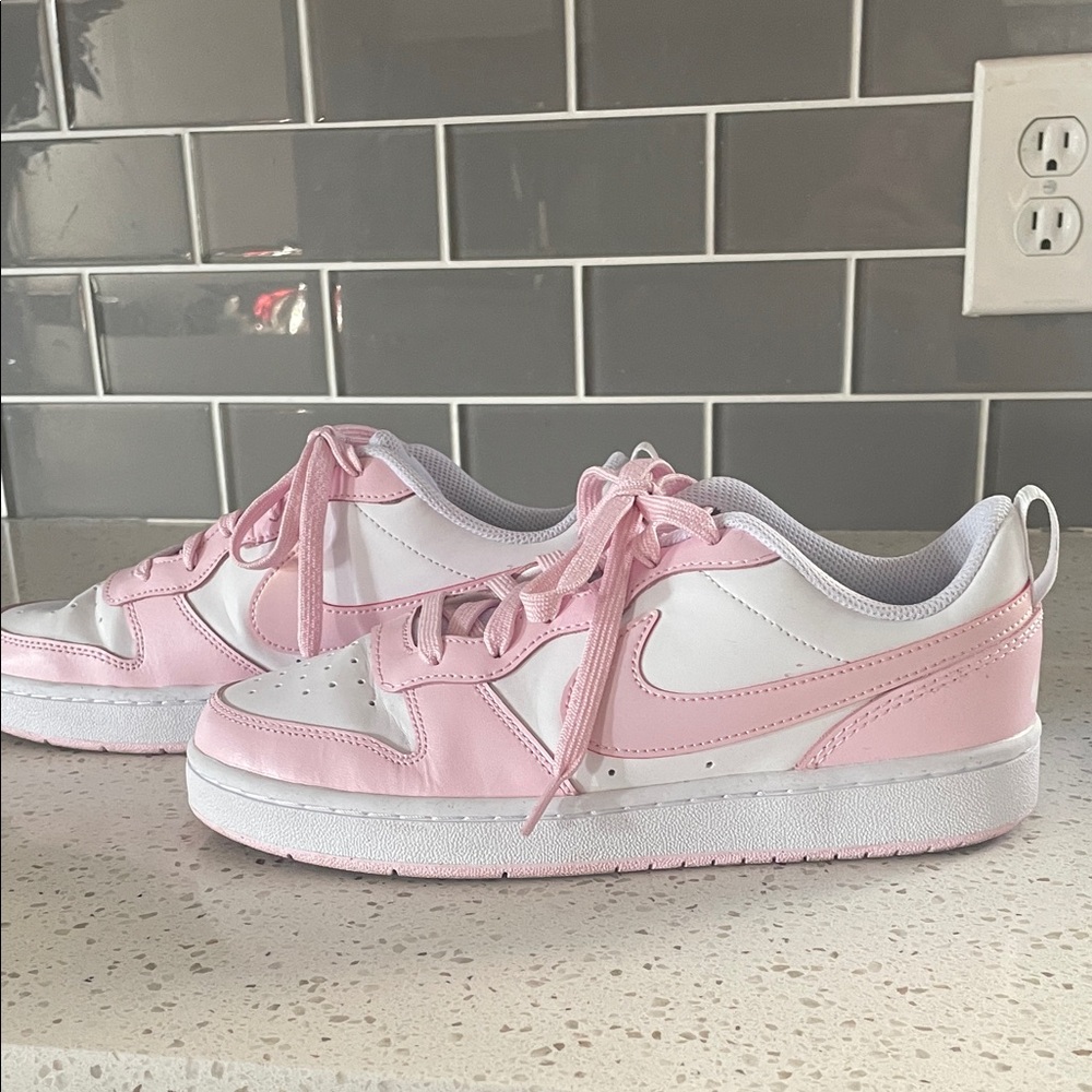 Nike Pink and White Sneakers